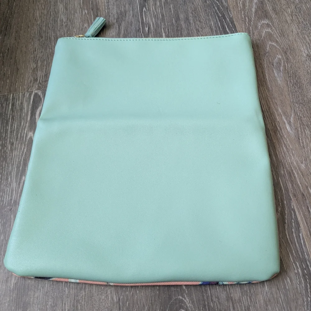 Rachel Pally Tropical Foldover Clutch | Mint & Coral Palm Print Zip Pouch